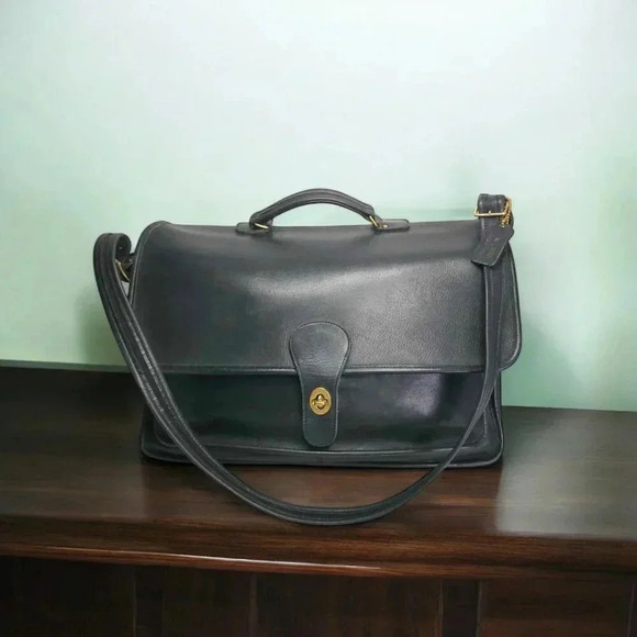 Vintage COACH 90's Metropolitan Briefcase black - Picture 13 of 16